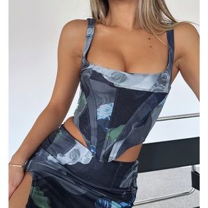Rich Romance Bustier Navy Renaissance Top